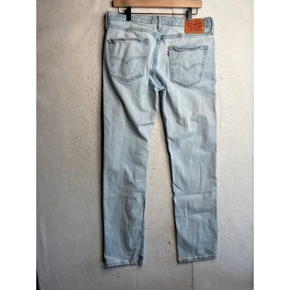 Levis 514 Straight Fit Light Wash Denim Jeans Mens 34x34 00514-1618